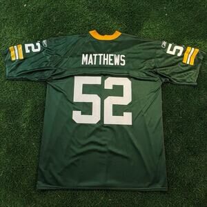 Reebok NFL Green Bay Packers Clay Matthews #52 Home Jersey Men’s XL Green